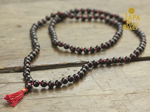 Indian Rose Wood Brown Ethnic Rosary Wood Japa Mala Prayer Beads 6-8 mm 21 Beads 