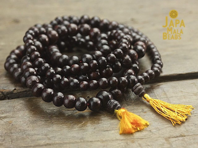 Rosewood Japa Mala 108 beads mala with Amber marker bead counter mala  purified  blessed  Japa Mala Bead