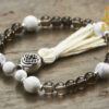 Howlite and Smoky Quartz Bracelet Mala
