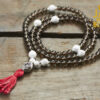 Howlite and Smoky Quartz Full Mala