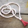 Rose Quartz and White Agate Full Mala