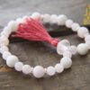 Rose Quartz White Agate Bracelet Mala