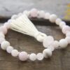 Rose Quartz White Agate Wrist Mala