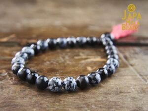 Snowflake Obsidian Bracelet meditation beads