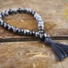Snowflake Obsidian wrist mala