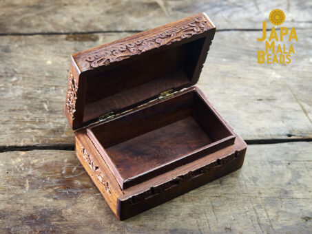 Carved Floral Om Mala Box