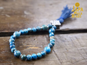 Blue Crazy Lace Agate and Silver Mala