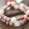 Pink Lepidolite and Aventurine Mala Beads