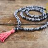 Snowflake Obsidian & Black Onyx Necklace Mala