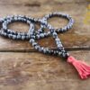 Snowflake Obsidian Necklace Mala