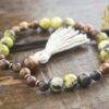 Qinan Sandalwood Yellow Turquoise Mala Beads
