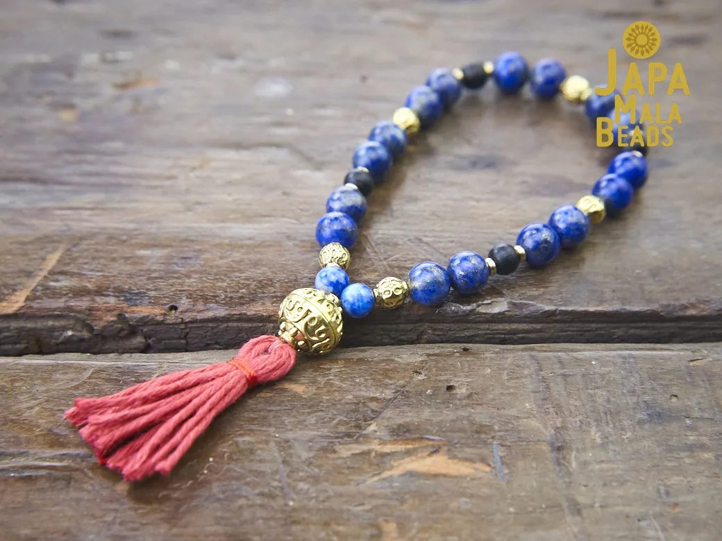 Lapis Lazuli and Ebony Hand Mala