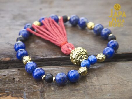 Lapis Lazuli and Ebony bracelet Mala