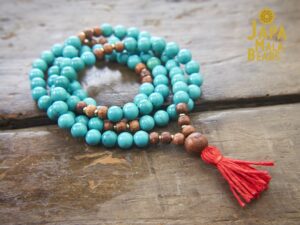 Turquoise and Rosewood Necklace Mala