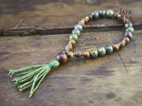 Dragon Blood Jasper and Padauk Wrist Mala