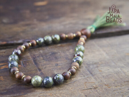 Dragon Blood Jasper and Padauk Hand Mala