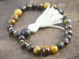 Golden Pietersite and Ebony Bracelet Mala