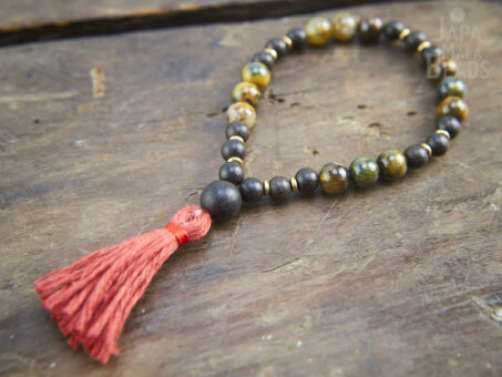 Golden Pietersite and Ebony Wrist Mala