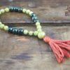 Green Garnet and Moss Agate Wrist Mala