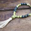 Green Garnet and Moss Agate Bracelet Mala