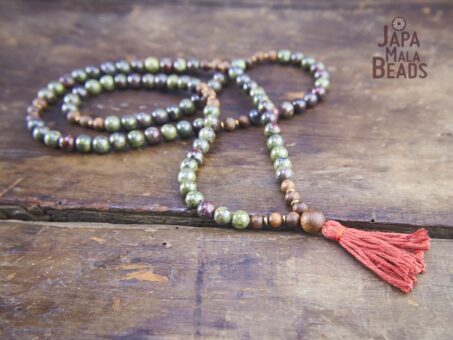Dragon Blood Jasper and Padauk Full Mala
