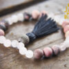Frosted Rose Quartz and Rhodonite Bracelet Mala