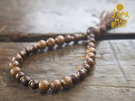 Elephant Skin Jasper and Taxus Wood Wrist Mala