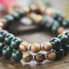 Malachite and Qinan Sandalwood Mala Beads