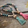 Malachite and Qinan Sandalwood Wrist Malas