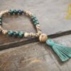 Malachite and Qinan Sandalwood Wrist Mala