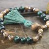 Malachite and Sandalwood Bracelet Mala