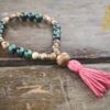 Malachite and Qinan Sandalwood Wrist Mala