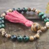 Malachite and Qinan Sandalwood Wrist Mala