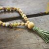Red Serpentine and Jackfruit Wood Wrist Mala