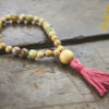 Red Serpentine and Jackfruit Wood Wrist Mala