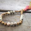 Crazy Lace Agate and Golden Sandalwood Wrist Mala