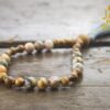 Crazy Lace Agate and Golden Sandalwood Wrist Mala