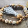 Crazy Lace Agate and Golden Sandalwood Bracelet Mala