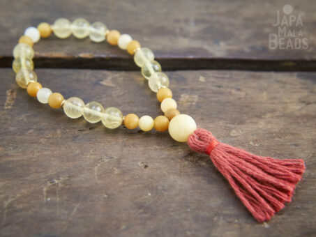 Topaz and Yellow Fluorite Wrist Mala