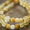 Topaz and Yellow Fluorite Mala Beads