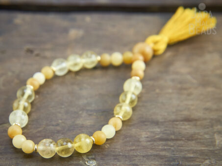 Topaz and Yellow Fluorite Wrist Mala
