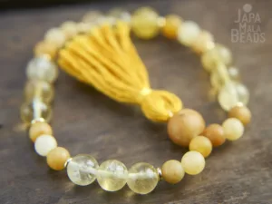 Topaz and Yellow Fluorite Bracelet Mala