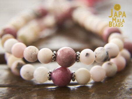 Opal and Rhodonite Bracelet Mala Beads