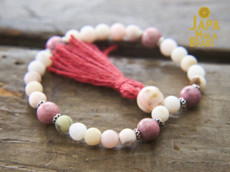 Pink Opal and Rhodonite Wrist Mala
