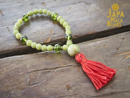 Jade and Peridot bracelet mala