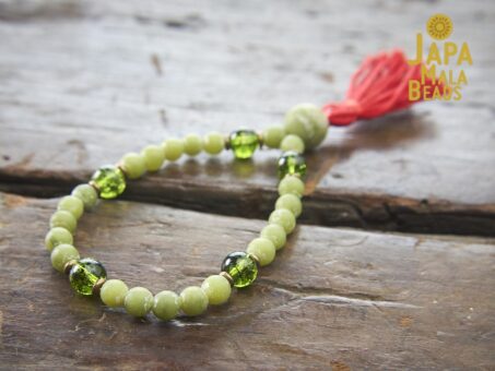 Jade and Peridot bracelet mala