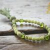 Jade and Peridot bracelet mala