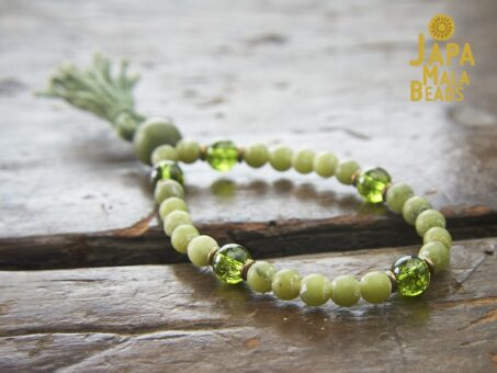 Jade and Peridot bracelet mala