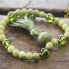 Jade and Peridot bracelet mala beads