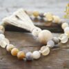 Rutilated Quartz and Citrine Bracelet Mala